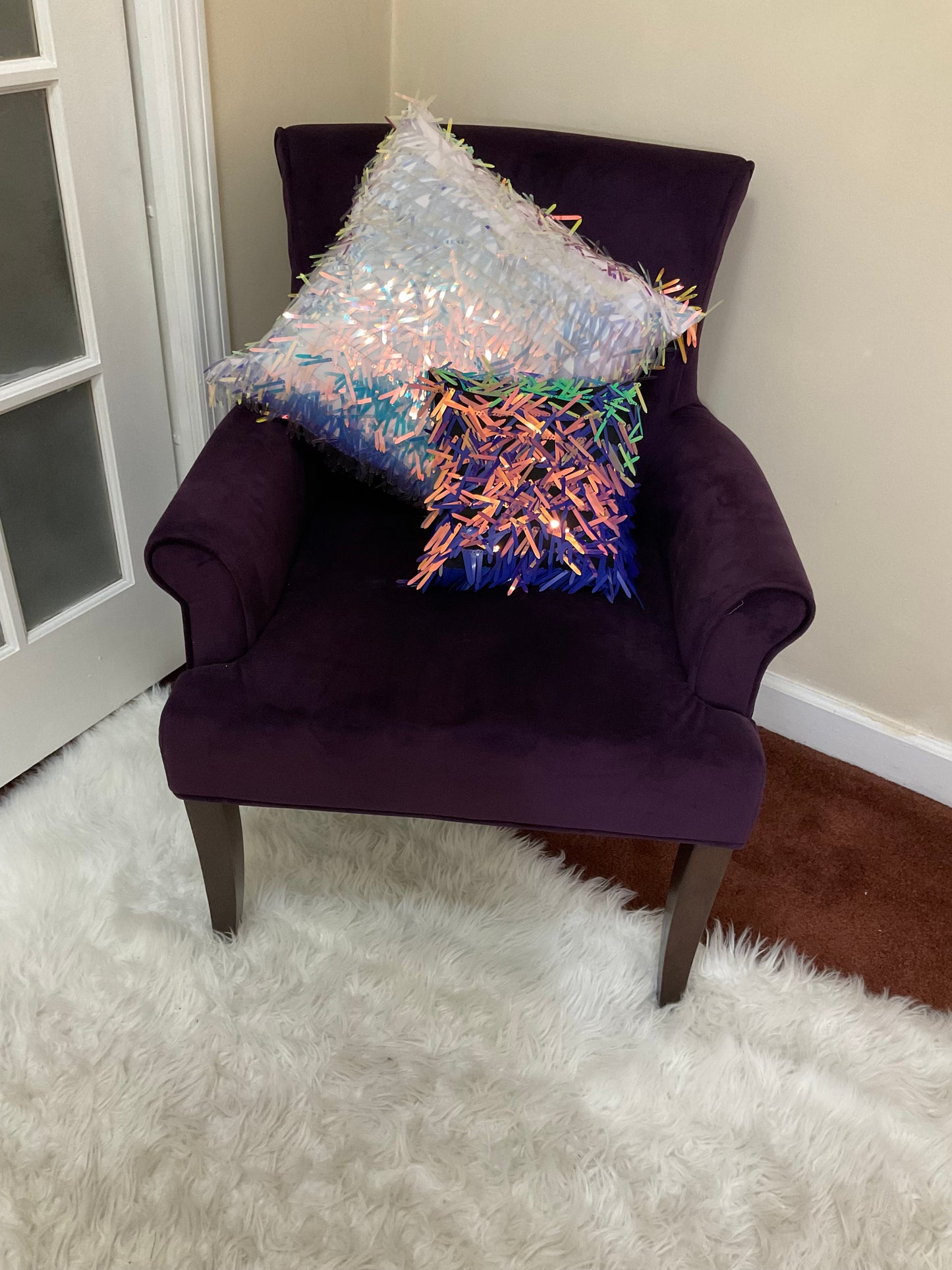 Cover Pillow Cushion:Sequins Long Diamond