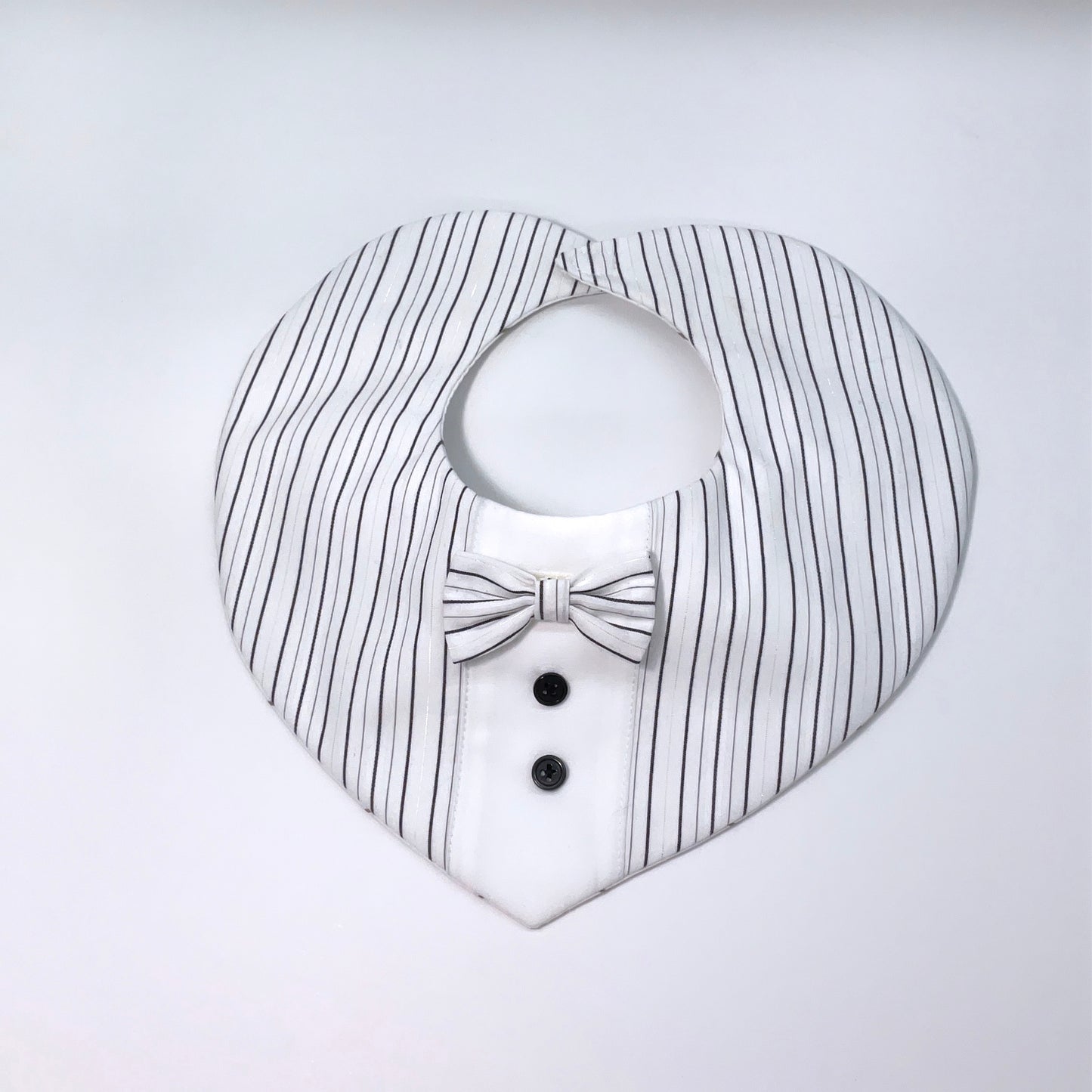 Baby Bibs:White Black Stripe #037