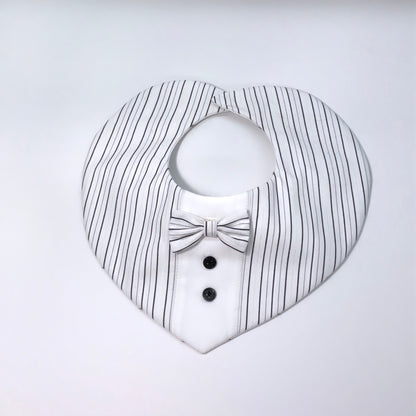 Baby Bibs:White Black Stripe #037