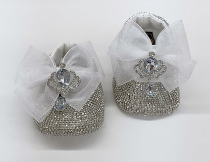 Queen silver organza white ribbon