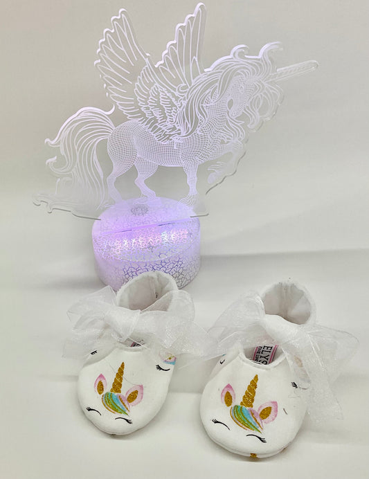 Leticia’s Booties Lady Unicorn Organza White Ribbon