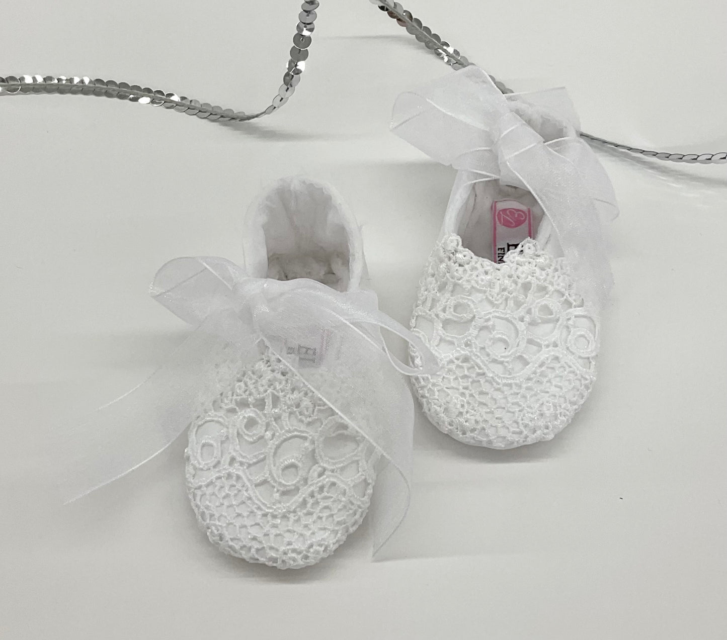 Leticia’s:Booties White Silk Lace Organza Ribbon #373