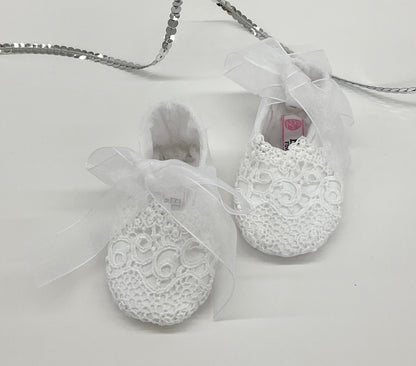 Leticia’s:Booties White Silk Lace Organza Ribbon #373