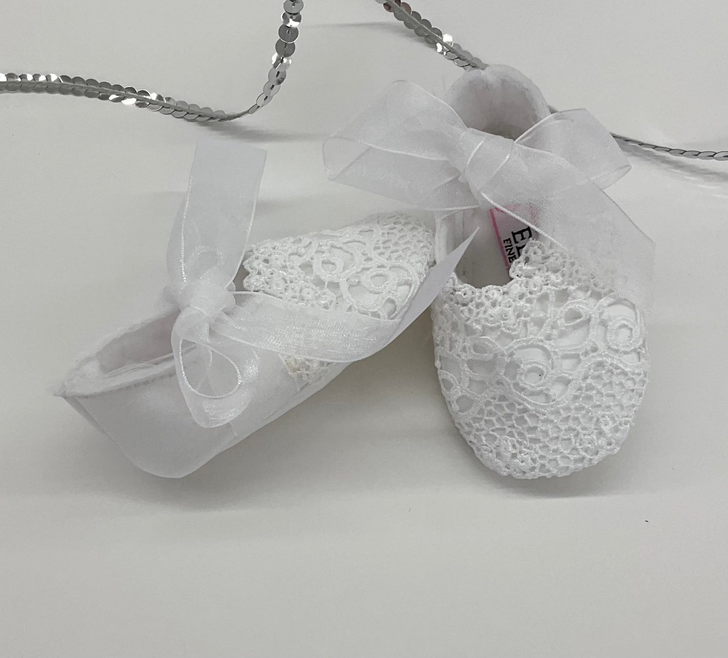 Leticia’s:Booties White Silk Lace Organza Ribbon #373