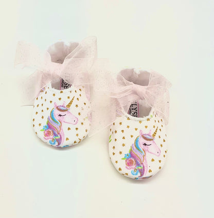 Leticia’s:Booties Unicorn Dots Gold Organza Bush Ribbon #373