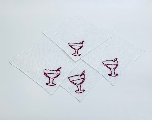 Cocktail Napkins Embroidered Margarita
