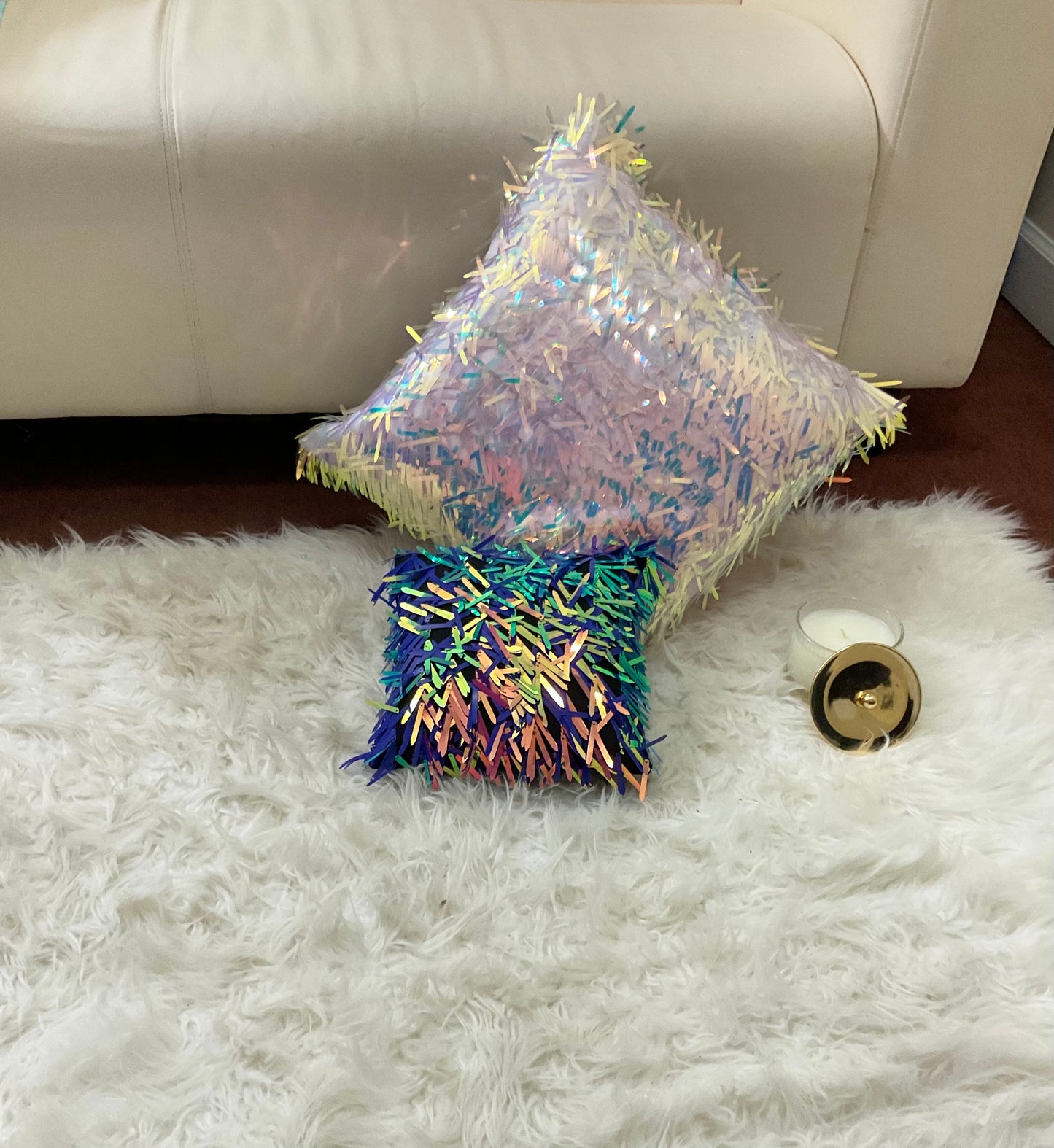 Cover Pillow Cushion:Sequins Long Diamond