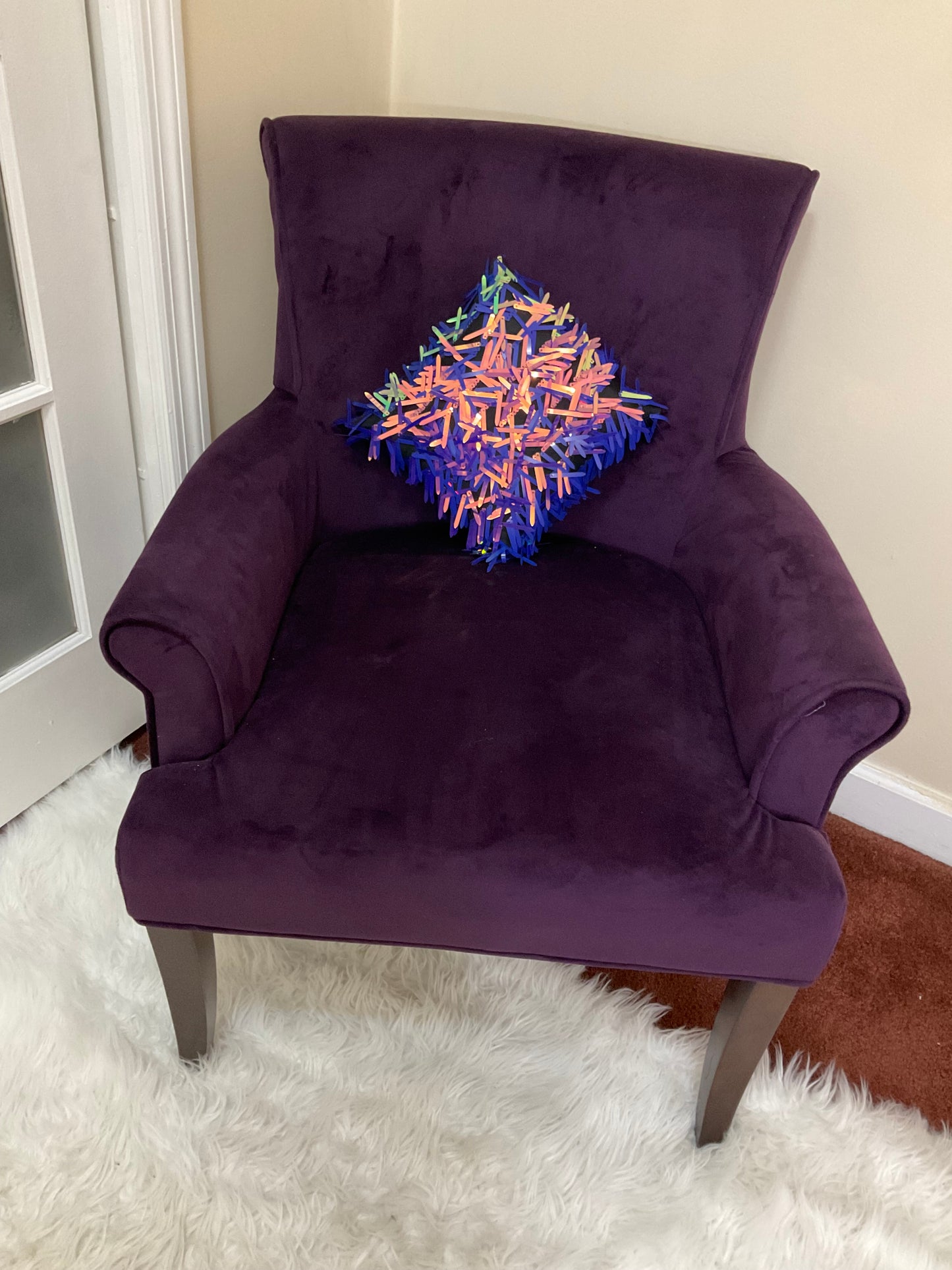 Cover Pillow Cushion:Sequins Long Diamond