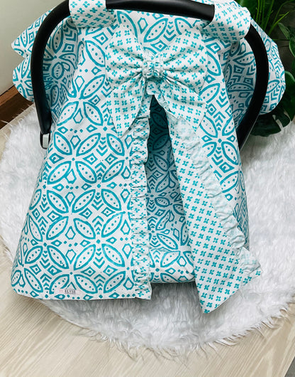 Baby Car Seat Cover:Susan Turquoise
