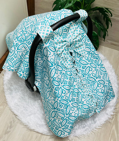 Baby Car Seat Cover:Susan Turquoise