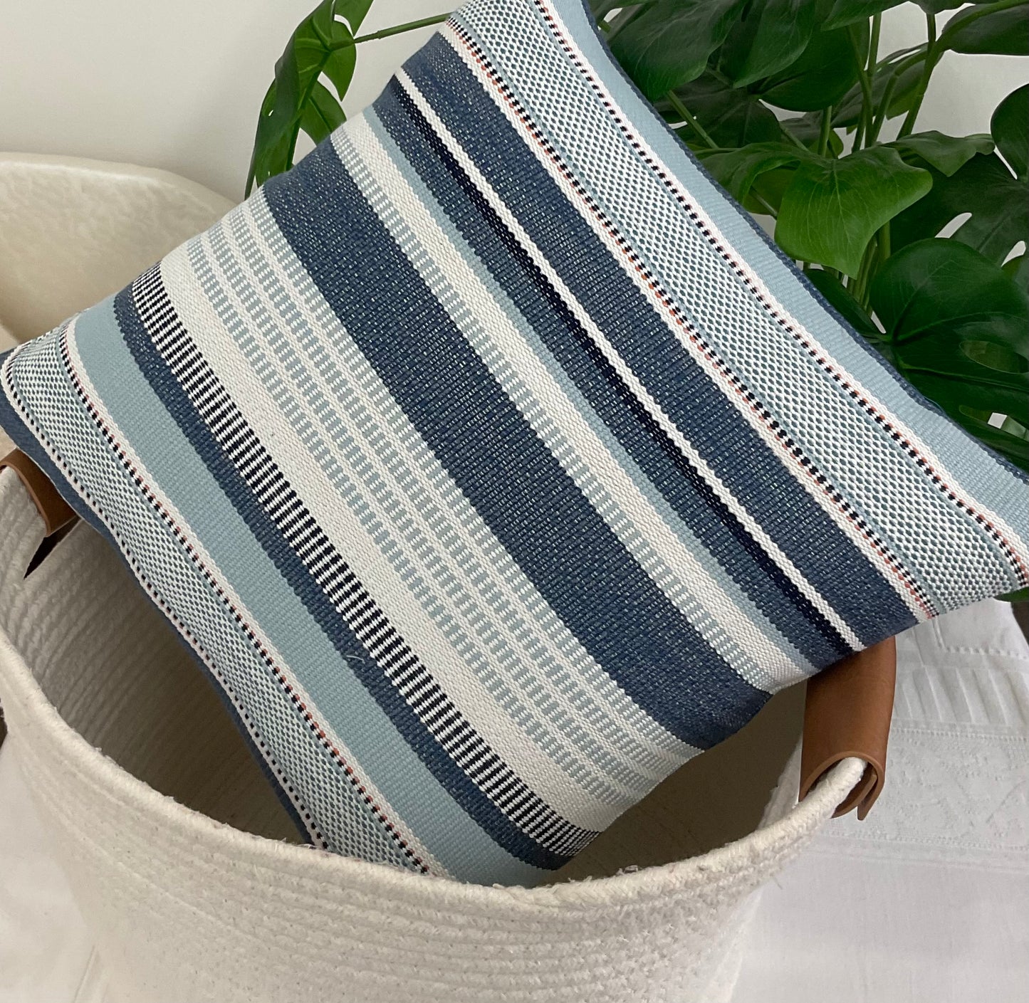 Pillow Cushion Cover:.Blue Stripes