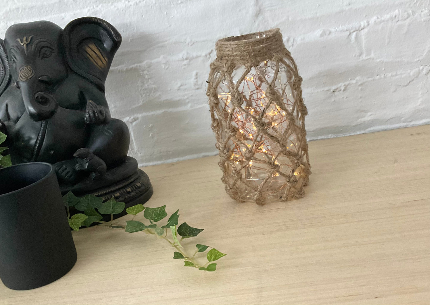 Bohemian Jar  With Macrame Cover