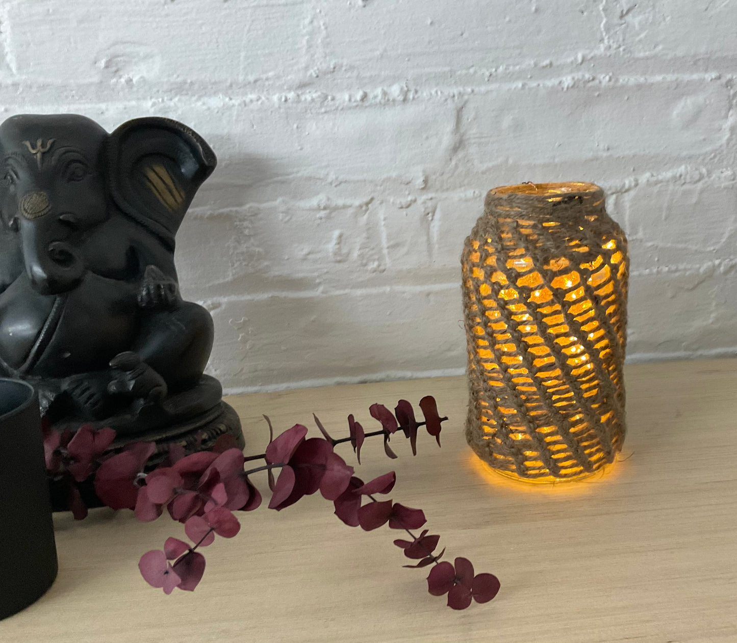 Bohemian Jar  With Macrame Cover