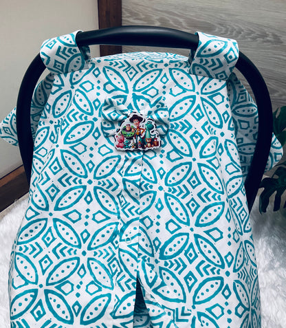 Baby Car Seat Cover:Susan Turquoise