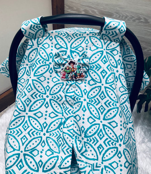 Baby Car Seat Cover:Susan Turquoise