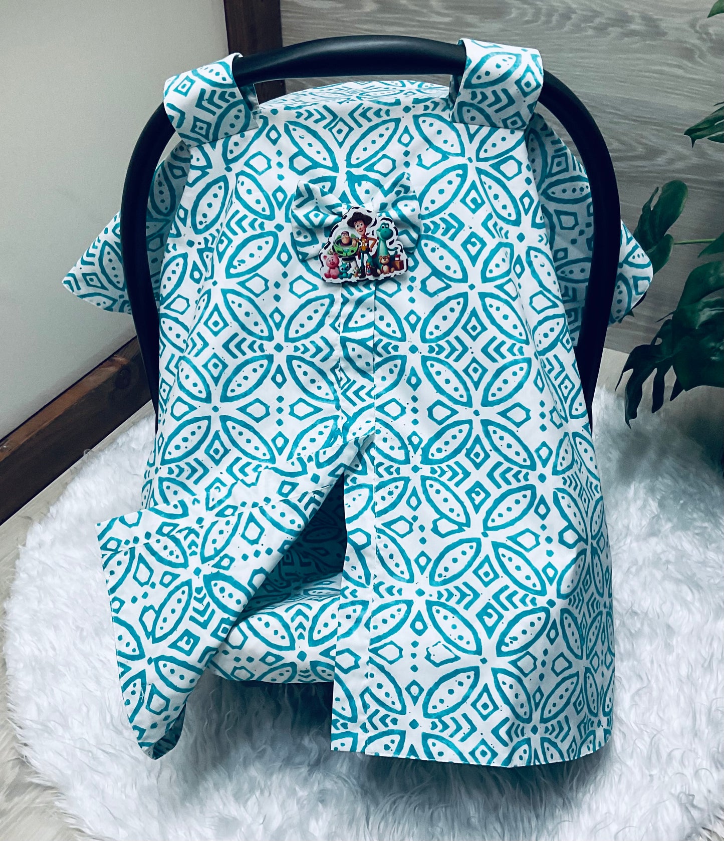 Baby Car Seat Cover:Susan Turquoise