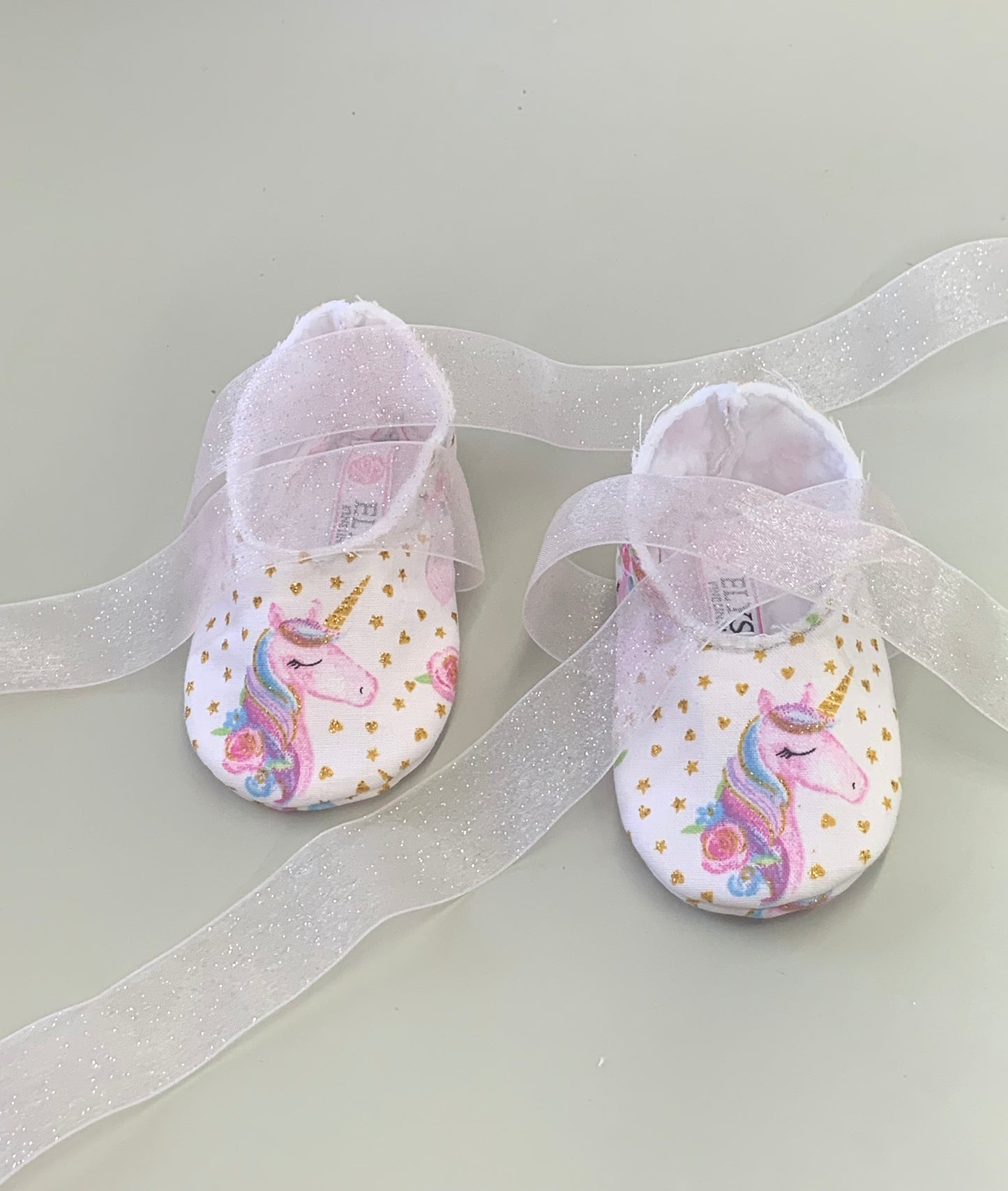 Leticia’s:Booties Unicorn Dots Gold Organza Bush Ribbon #373