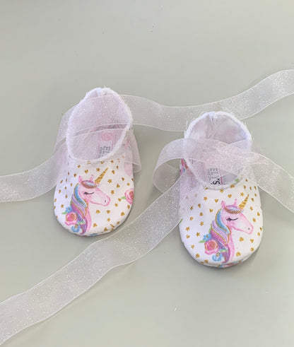 Leticia’s:Booties Unicorn Dots Gold Organza Bush Ribbon #373