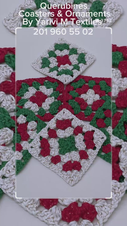 Coasters Crochet :Snow By Yarivi M. Textiles